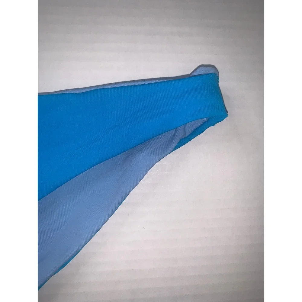 L*Space‎ Breakers Bikini Bottoms Women's Size L Blue Reversible Double Strap